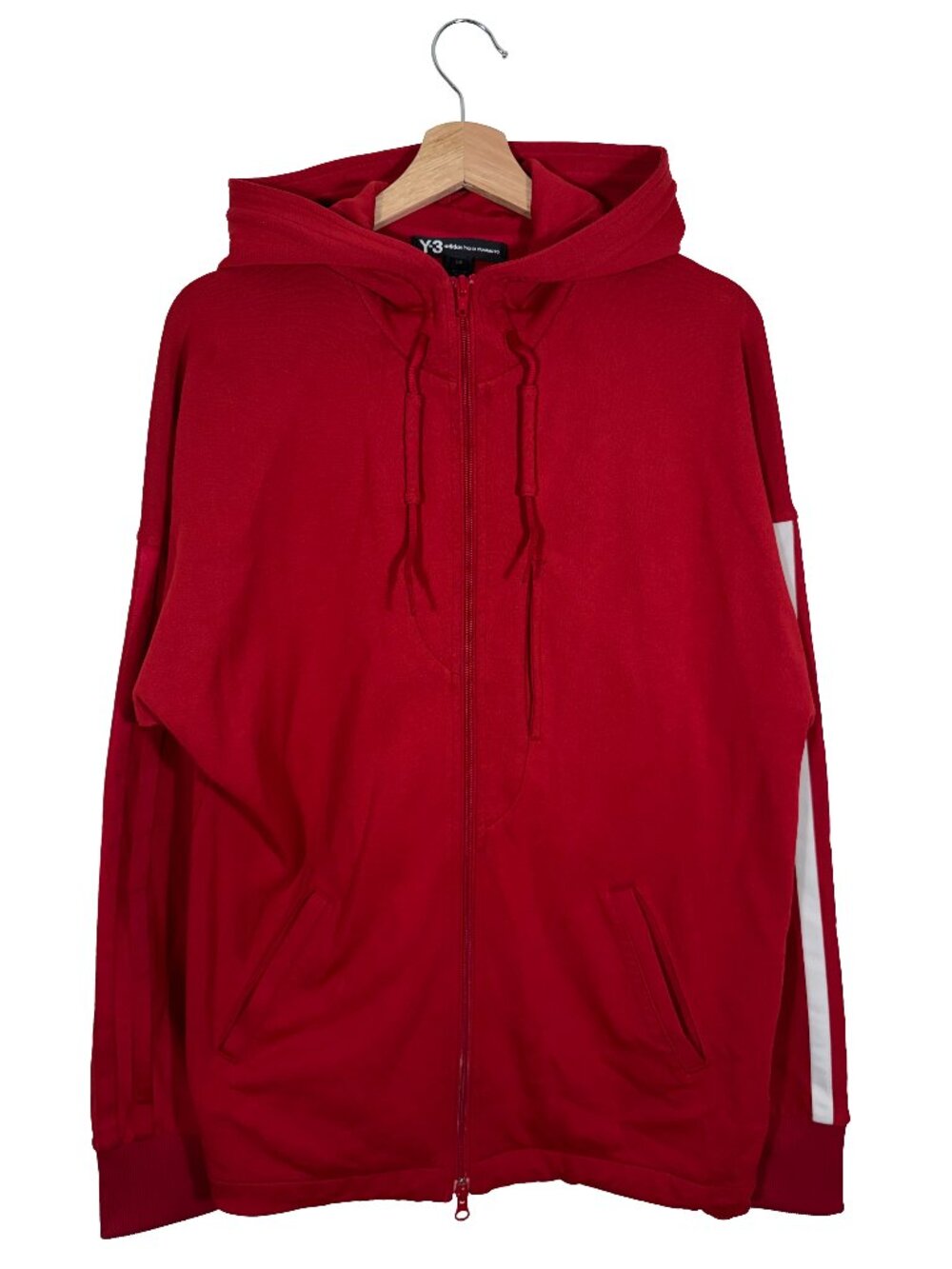 Yohji Yamamoto x Adidas Y-3 3-Stripe Full Zip Hoodie Red / White men's size S